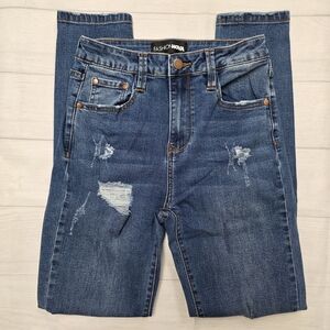 Fashion Nova Women's Blue Distressed Jeans